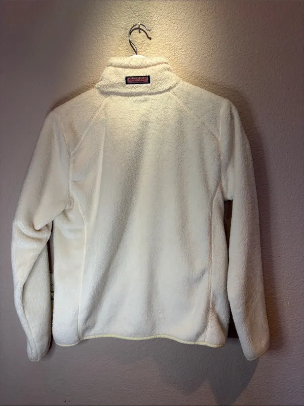 Vineyard Vines Martha’s Vineyard Women’sSoft Fleece Cream Jacket Zip Up Size XS - Image 6