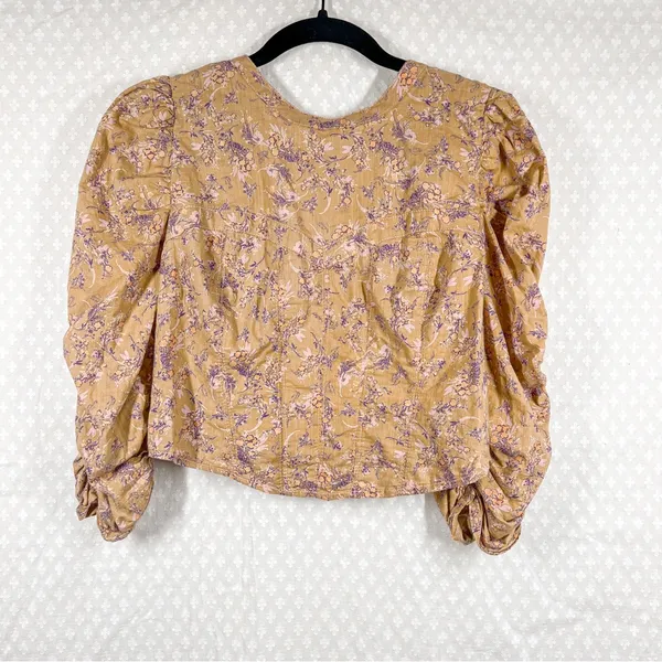 Free People Brown‎ Floral Monica Backless Crop Top - Image 3
