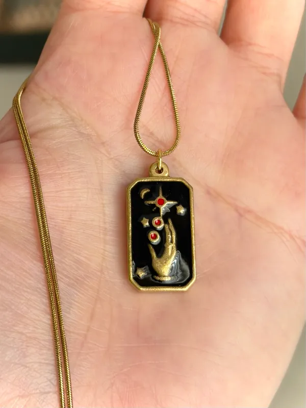 Handmade gold stainless steel celestial whimsical vintage necklace🌟 - Image 3
