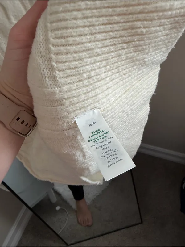 aerie Cream Cable Knit Crewneck Sweater - Image 5