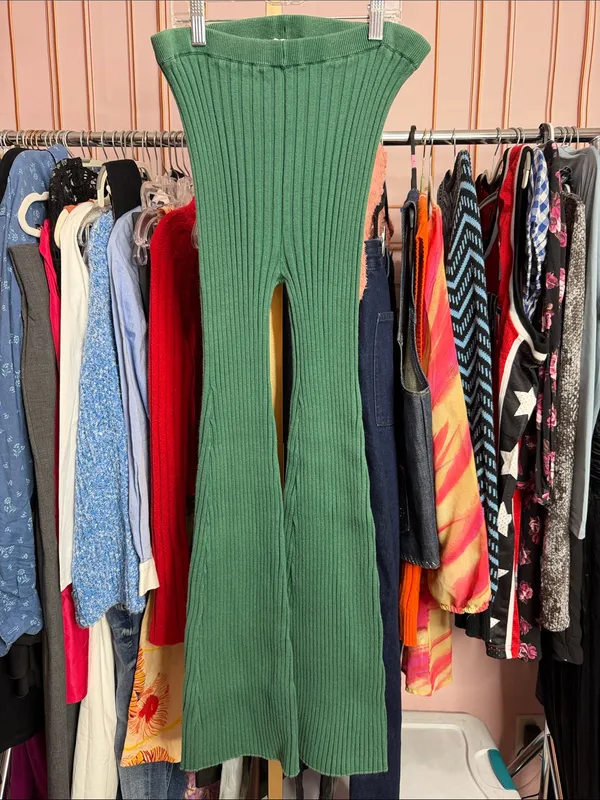 Callahan Trish Pants Fern Green Rib Knit Revolve. Size XS - Image 2