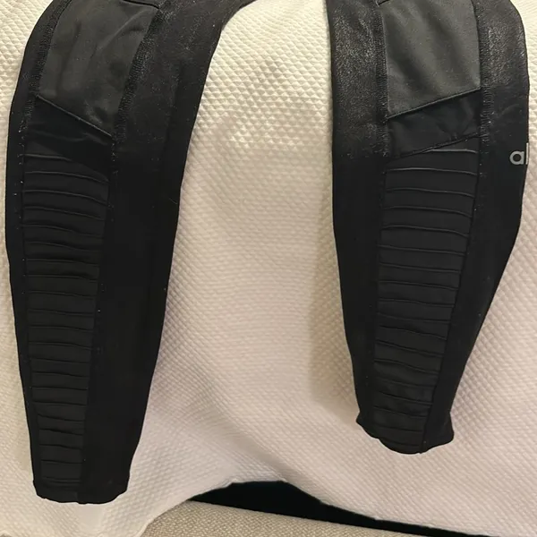 ALO Yoga High-Waist Moto Faux-Leather Leggings Black XS - Image 2