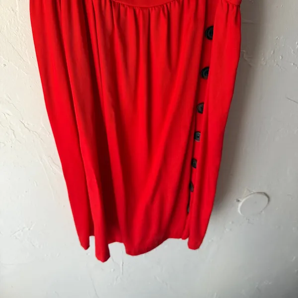 Urban Outfitters Red Sundress Size M Button Front Sleeveless Midi 100% Lyocell‎ - Image 3