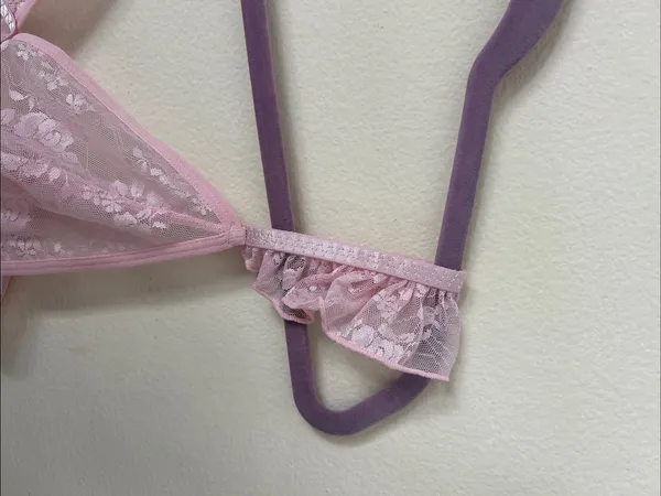 Dolls Kill Avidlove pink, sheer, floral lace, coquette, ruffle baby doll crop tank S - Image 3
