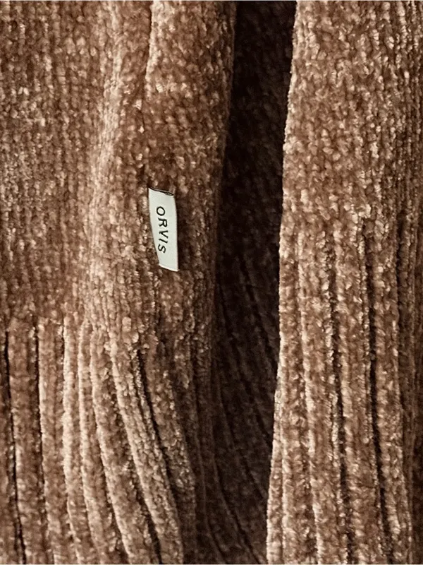 Orvis Brown Chenille Open-Front Shawl Cardigan - Image 9