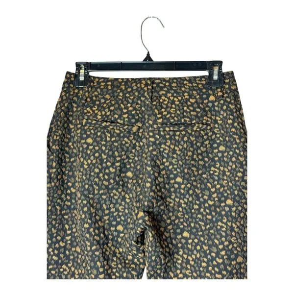 Allen Schwartz Pants Women 0 Black Brown Animal Print Split Hem Flare Trousers‎ - Image 4