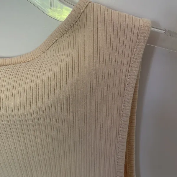 Princess Polly Cream Ribbed Bodysuit 8 - Image 3