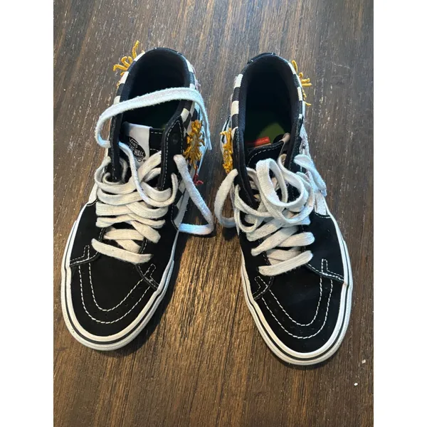 Vans Sk8-Hi Skateistan High Top‎ Sneakers Mens 4.5 Womens 6 Black Checkerboard - Image 2