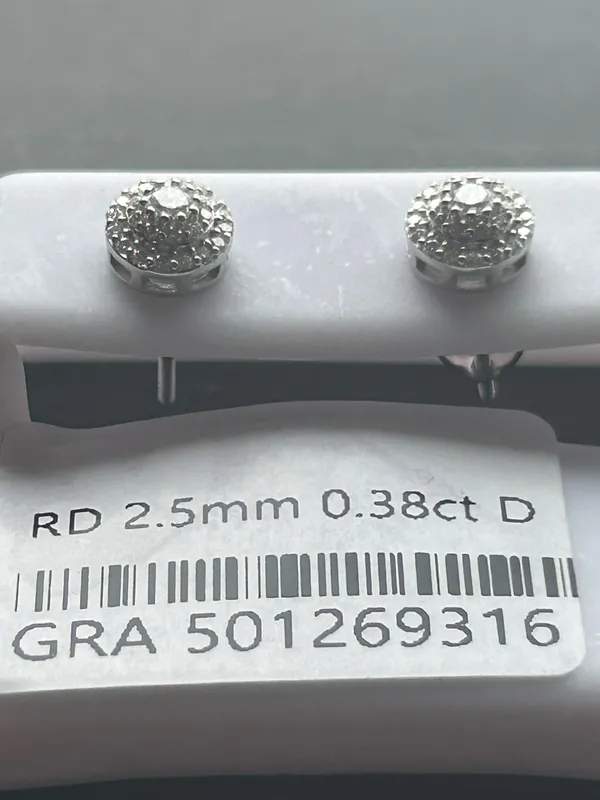 .38 ct Moissanite Diamond Halo Sterling Silver Earrings - Image 9