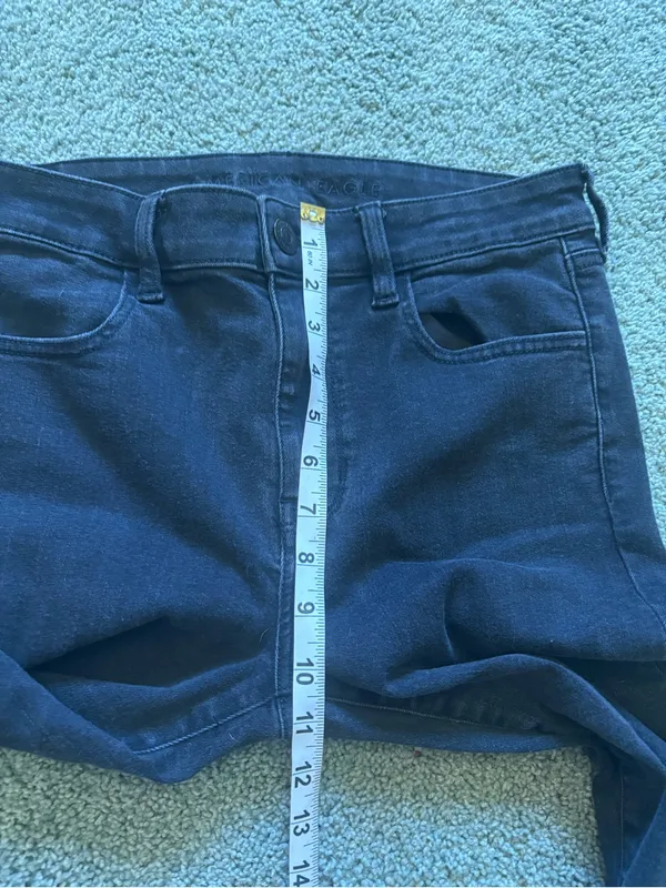 American Eagle Next Level Stretch Jegging Black Womens Size 12 Mid Rise - Image 6