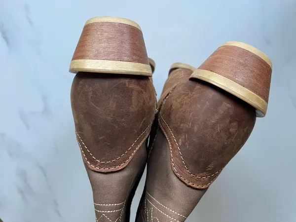 Durango Crush Women's Vintage Brown Belted Collar Western Boot US6.5 Very New Cowbay - Image 5