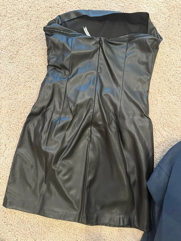 ZARA Leather Strapless Dress - Image 2