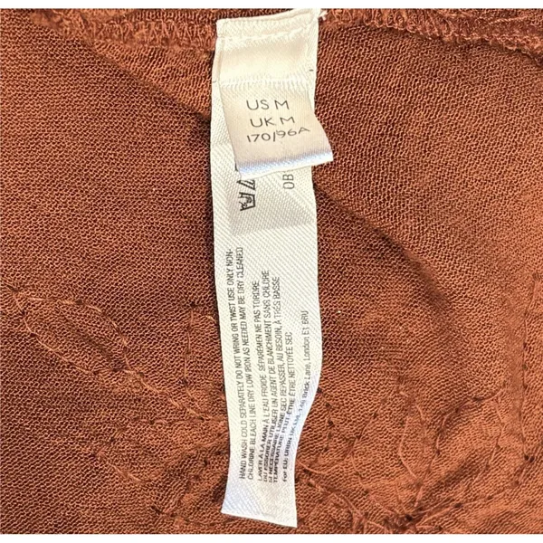 Free People Fall Rust Orange Brown Embroidered V-Neck Spaghetti Strap Cami Top M - Image 4