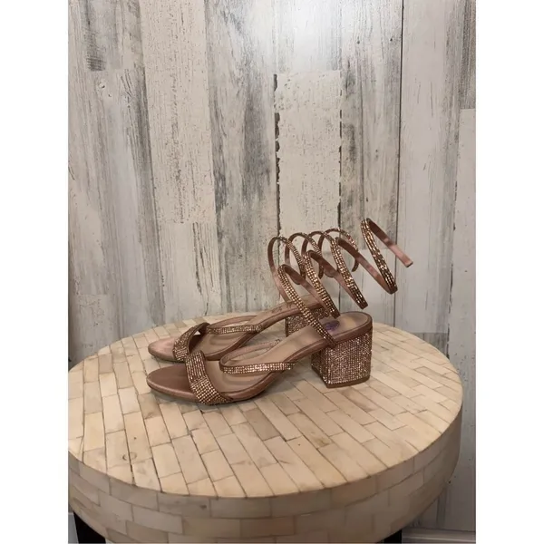 Windsor Cue The Glamour Satin Rhinestone Sprial Heels - Image 3