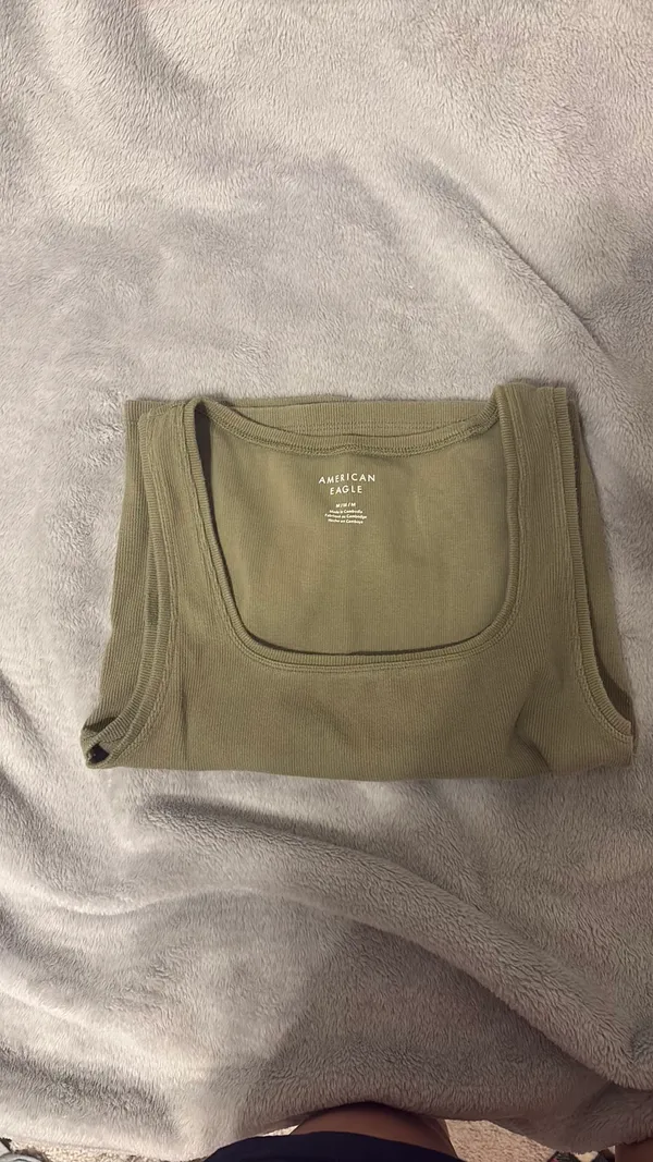 American Eagle Olive Green Tank Top medium  - Image 2