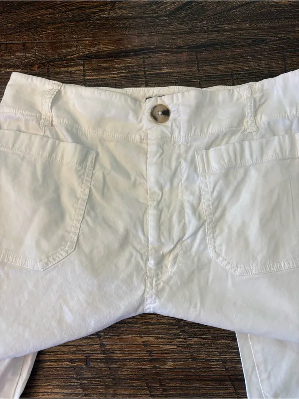 Anthropologie Maeve Colette Pants Womens 29 White Wide Leg Cropped - Image 4