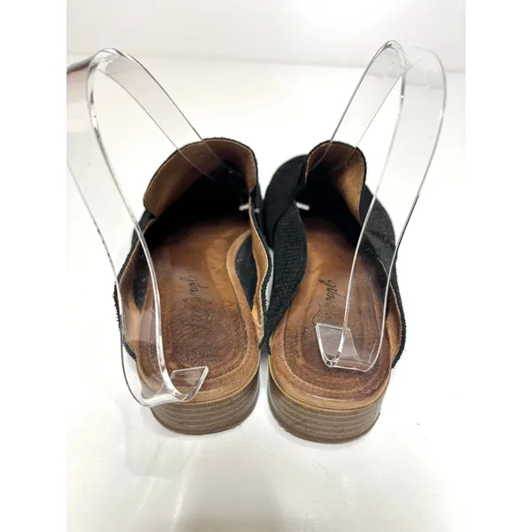 Free People At Ease Black Embossed Suede Loafer Mules 39.6 - Image 4