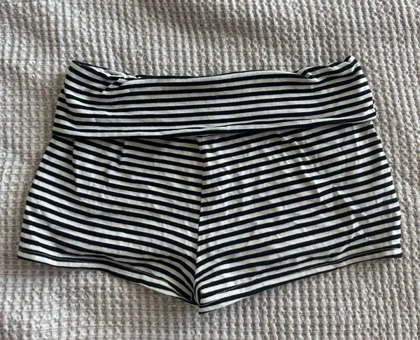 Striped fold over shorts Multiple - Image 2