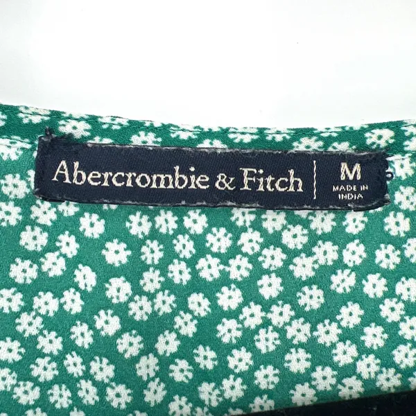 Abercrombie & Fitch Green Floral Wrap‎ Mini Dress Ruffle Daisy Medium EUC - Image 5