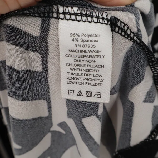 Susan Graver Dress Womens XL Maxi Geometric Stripes Black White Sleeveless Exc - Image 4