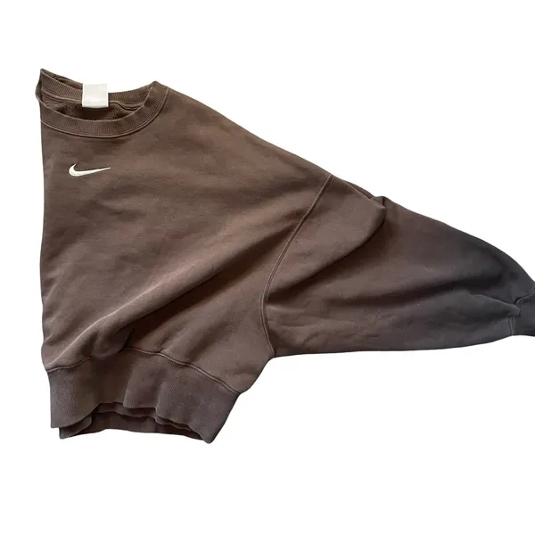 Nike Phoenix Fleece Oversized Center Swoosh Sweatshirt Brown Small - Image 4