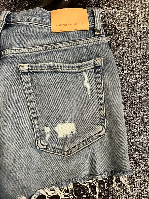 Womens 25" Citizens of Humanity Annabelle Distressed Denim Cutoff Shorts - Image 7
