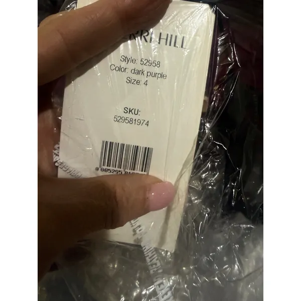 Sherri Hill 52958 Dark Purple Satin Shimmer Ball Gown Open Back Size‎ 4 NWT - Image 3
