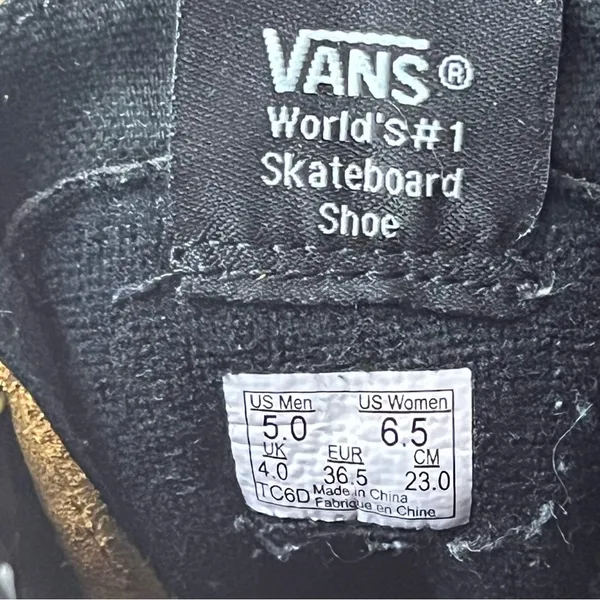 VANS Suede Wheat Tan Black SK8 High Top Sneakers, Size 6.5 - Image 2