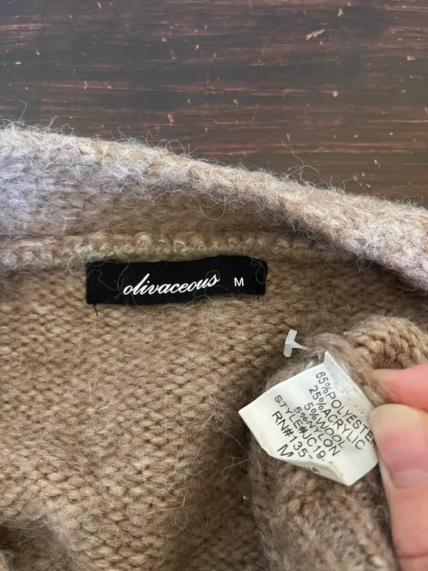 Olivaceous Brown Cropped Cardigan - Image 4