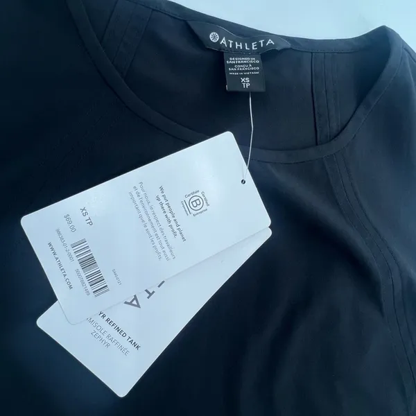 NWT Athleta Zephyr refined‎ tank black sz XS - Image 4