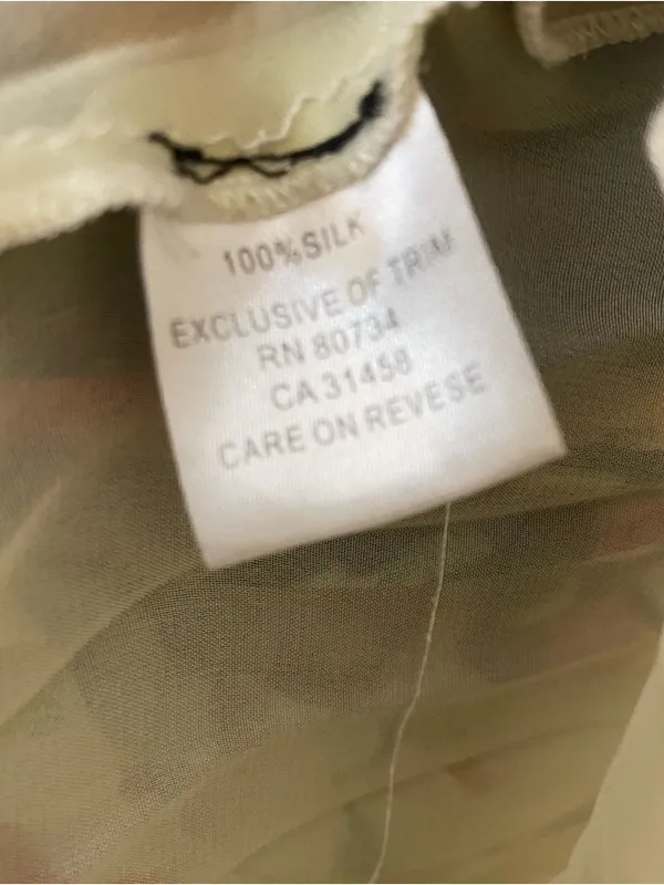 Roberto Cavalli Silk Cream Floral Pleated V-Neck Mini Swing Dress - Image 7