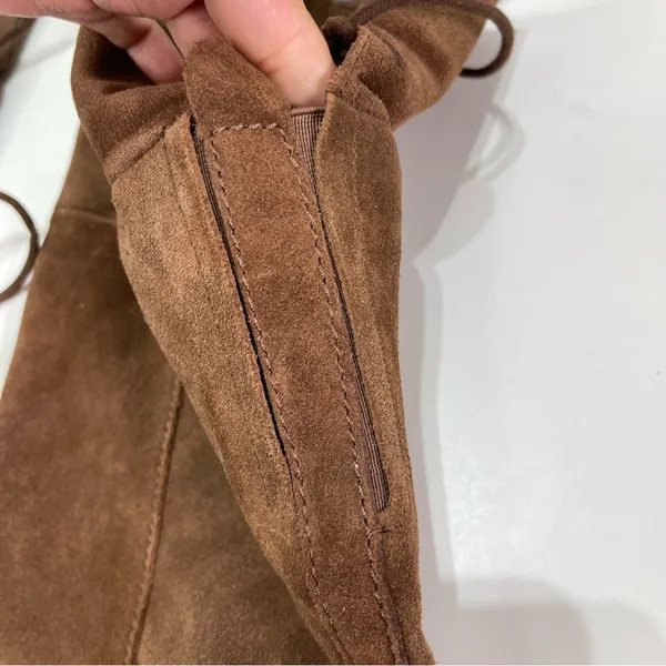 Steve Madden Women 8 Brown Leather Suede Novela Over The Knee Chunky Heel Boots - Image 7