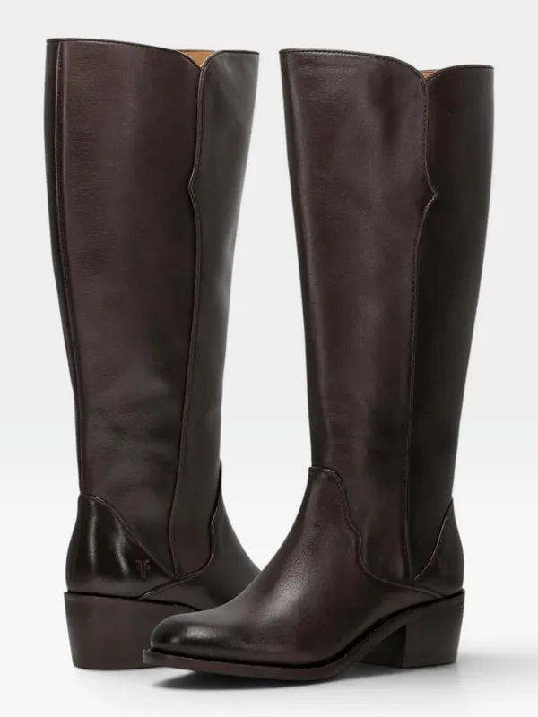 Frye Carson 2 Piping Tall Leather Riding Knee High Boots Size 5.5 New - Image 2
