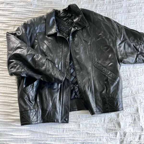 Leather Jacket Black Size L - Image 3