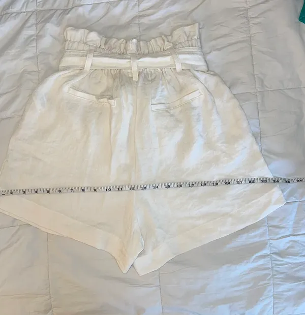 A New Day White/Cream High Rise Paper Bag Shorts - Image 4