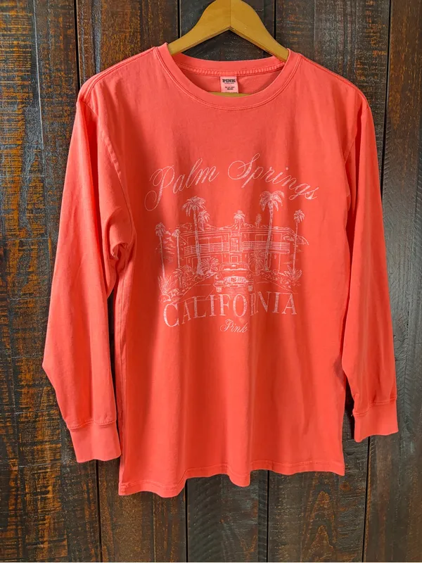 Palm Springs California Long-Sleeve Tee - Coral - PINK Victoria’s Secret - Image 2