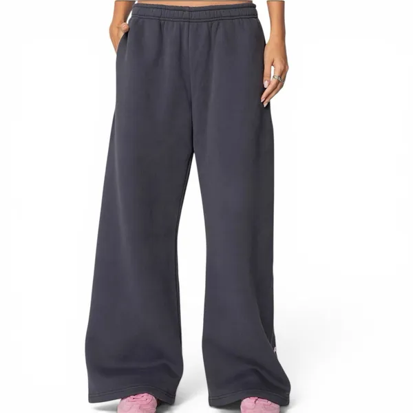Edikted Bonney Bow Wide Leg Gray Sweatpants Women’s Size Medium - Image 2