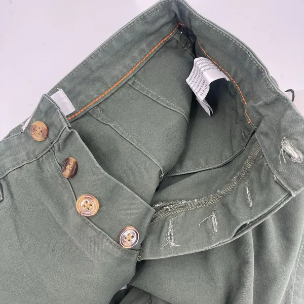 EVIDNT Pants Size 25 Cropped Chino Wide Leg High Waist NWT Green 100% Cotton - Image 8