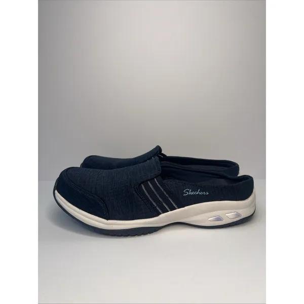 Skechers Women's 8.5 Navy Relaxed Fit Air-Cooled Memory Foam Slip On Shoes - Image 4