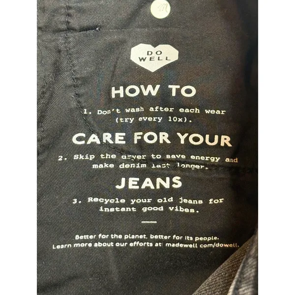 Madewell The Perfect‎ Vintage Jean Womens 25 Black High Rise Straight Leg Denim - Image 10