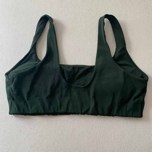 OFFLINE by Aerie Real Me Xtra Sports Bra L Dark Green Scoop Neck Yoga - Image 3