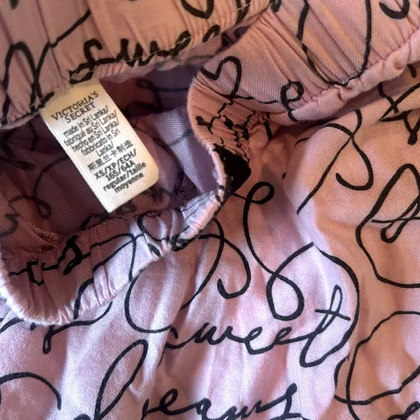 Pink Victoria's Secret Graphic Pajama Pants Boxer Style Size XS - Image 7