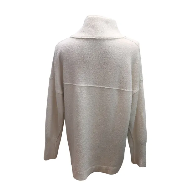 Free People Women's Ivory‎ Funnel Neck Long Sleeve Knit Sweater Pullover - Image 2