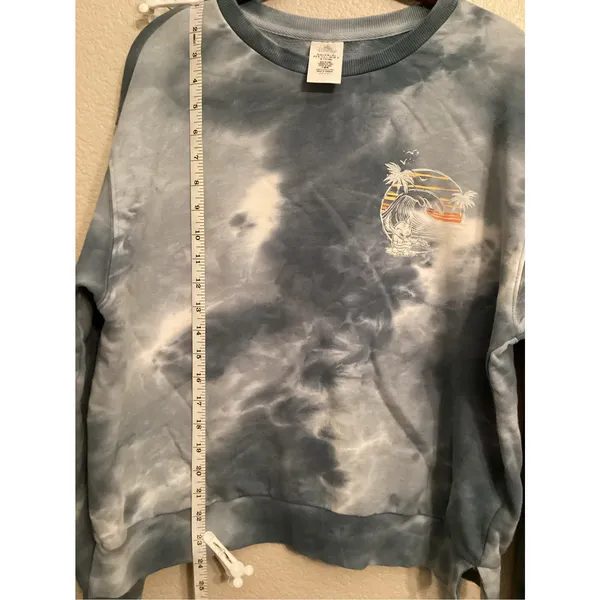 NWOT Disney Parks Lilo & Stitch Musical Stitch Hawaiian Blue Tie Dye Crewneck L - Image 5