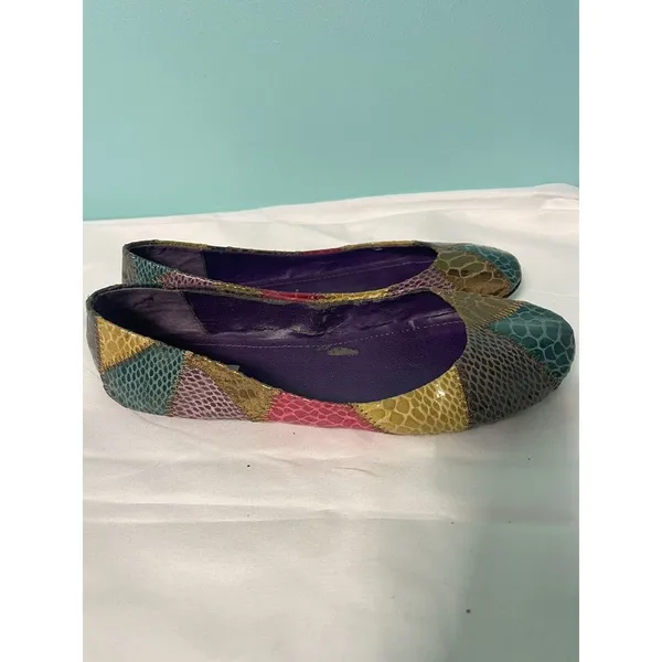 Steve Madden Feather Snakeskin Almond Toe Loafers‎ Flats Shoes Size 10 S-275 - Image 2