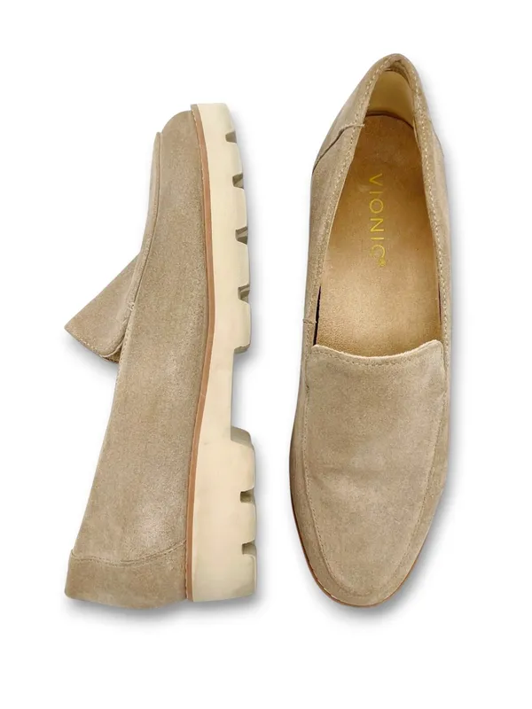 Vionic Kensley Loafers Women’s Size 7.5 Taupe Suede Lug Sole Comfort Shoes - Image 2