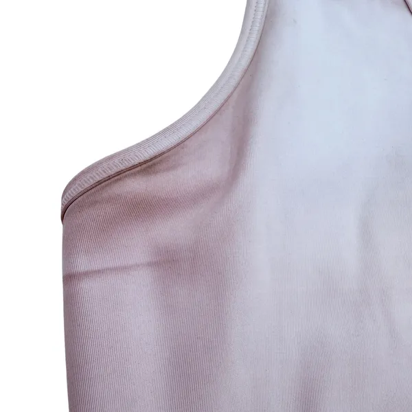 Nike Dri-Fit White Swoosh Halter Sports Bra Size Large - Image 2