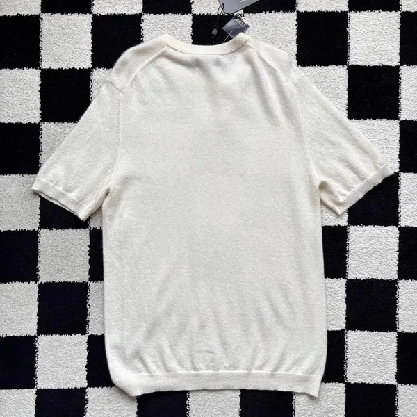NWT Club Room 100% Cashmere White Short Sleeve Sweater M - Image 2