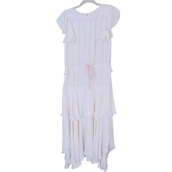Love Shack Fancy Coquette Ruffle Tiered Maxi Dress Medium Ivory Romantic Bridal - Image 2