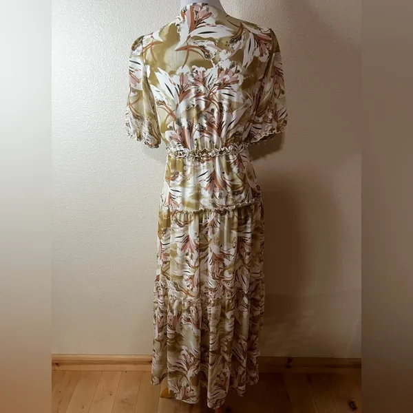BalticBorn Santorini floral ruffle maxi dress SMALL - Image 5